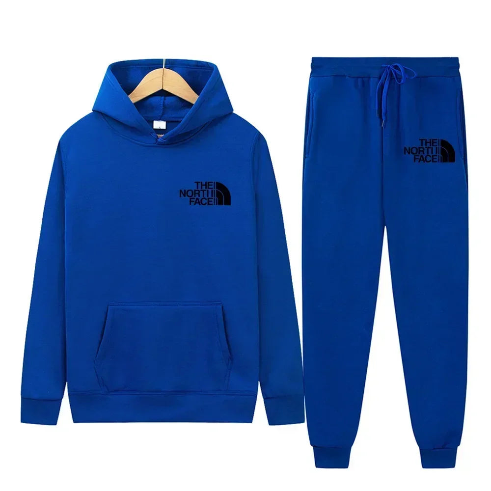 men’s street casual outfit, men’s hoodie jogging pants set, men’s versatile sportswear, men’s seasonal sports outfit, men’s knit jogging suit, men’s casual performance wear,