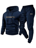 Navy blue hoodie and jogger set with 'FUTURE' text on a white background