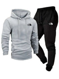 men sports hoodie set, men active lifestyle wear, men soft fabric tracksuit, men jogger sweatpants set, men street style outfit, men fall outfit, men winter sportswear, men daily casual outfit, men hooded jogging suit, men fashion jogger set, men casual winter wear,