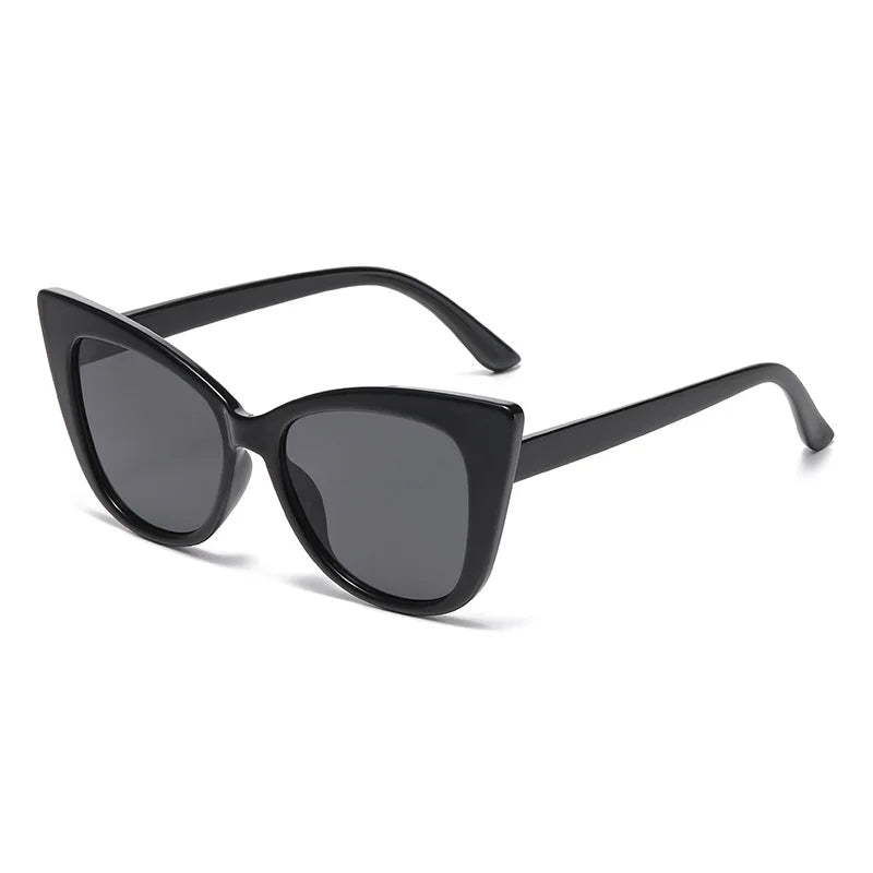 Black cat-eye sunglasses on a white background