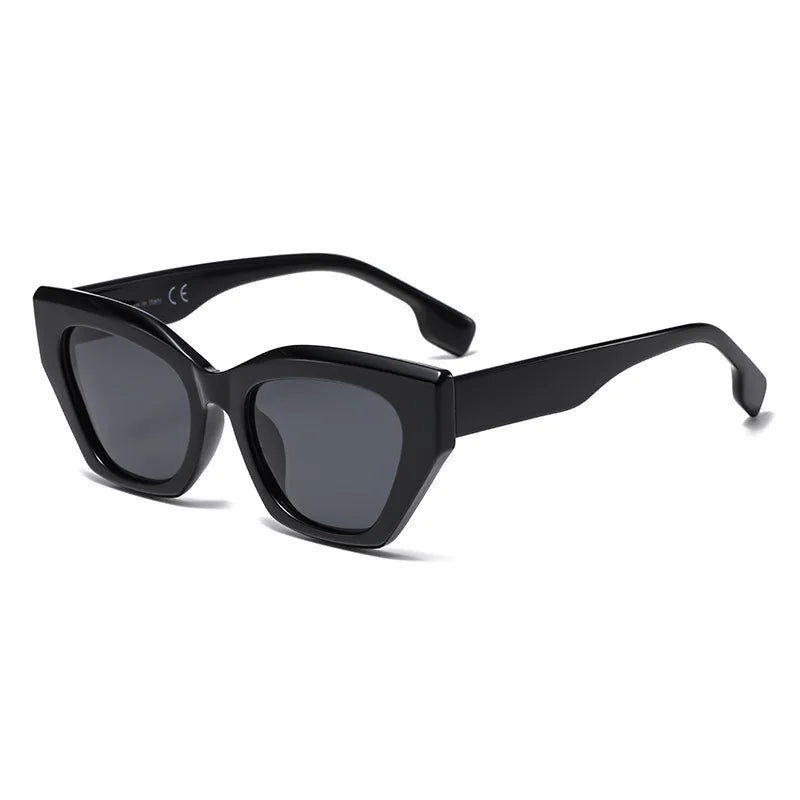 Black cat-eye sunglasses on a white background