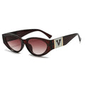 Sunglasses with a brand logo on a white background