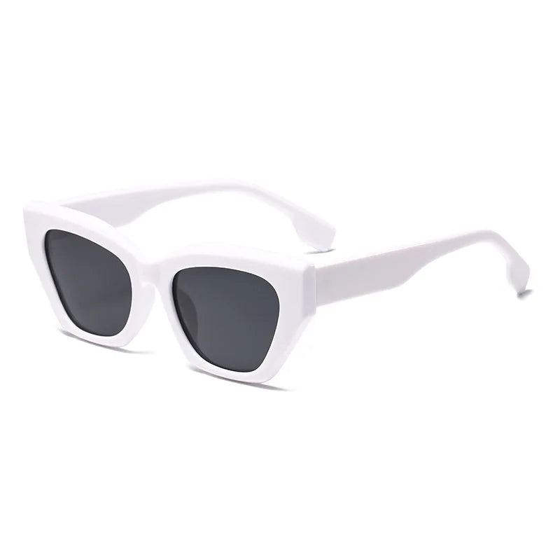White sunglasses with dark lenses on a white background