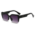 Black sunglasses with gradient lenses on a white background