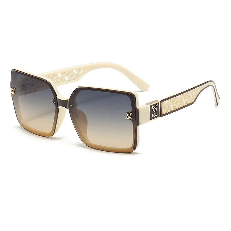 Sunglasses with decorative frame on a white background