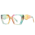 Multicolored eyeglasses on a white background