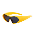 Yellow sunglasses with dark lenses on a white background