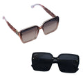 Two pairs of sunglasses on a white background