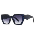 Blue sunglasses with gradient lenses on a white background