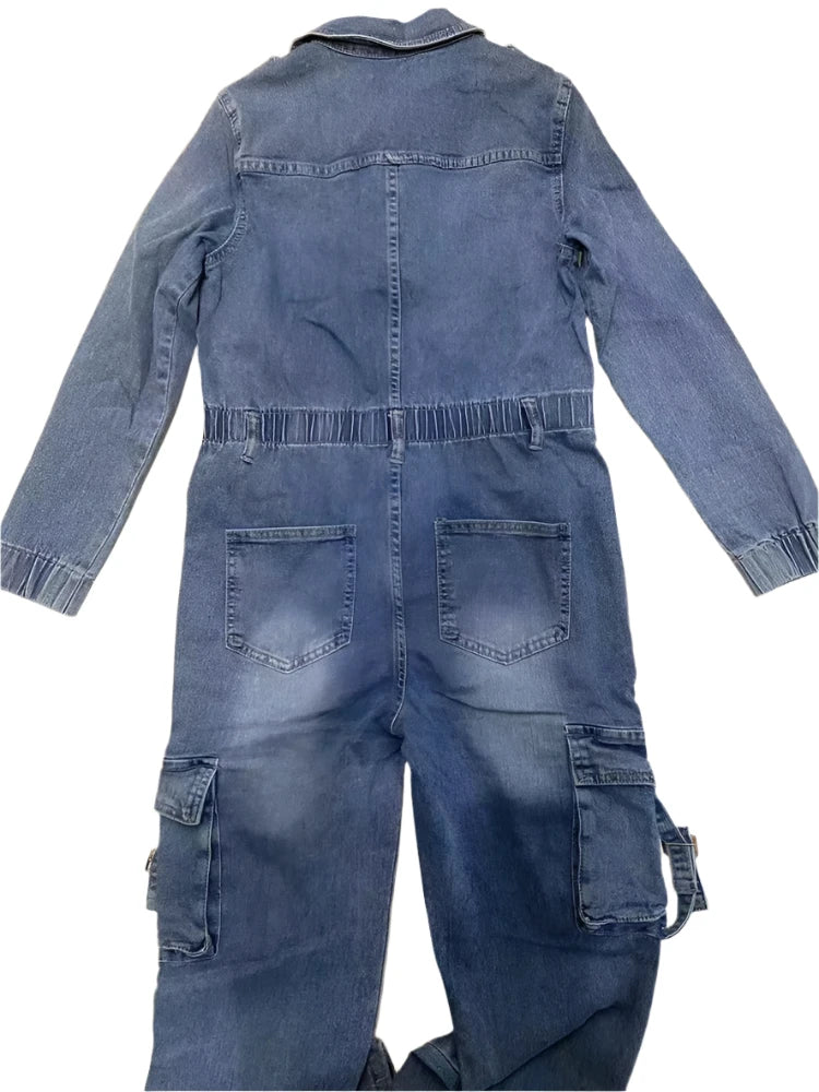 winter jumpsuits for women, vintage denim jumpsuit, stylish denim romper, stretch denim jumpsuit, streetwear jean playsuit, patchwork jean jumpsuit, jean jumpsuit street style, high-waisted denim jumpsuit, high waist overalls for women.