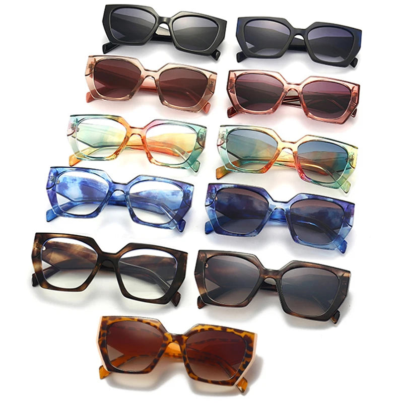 Collection of various sunglasses on a white background