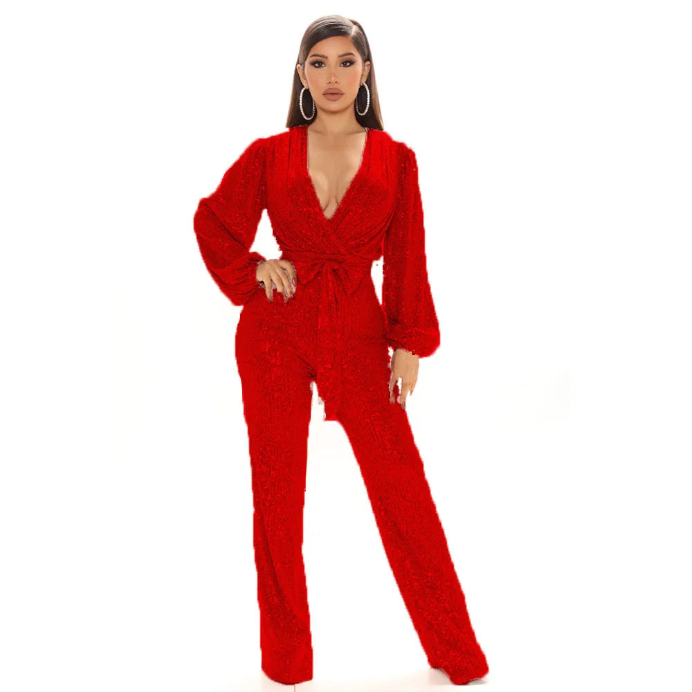 women's sequin jumpsuit, women's romper with sequins, women's fashion jumpsuit, women's club jumpsuit, winter evening romper, v-neck jumpsuit, trendy evening jumpsuit, stylish winter romper, sparkly jumpsuit, skinny fit jumpsuit, sexy v-neck romper, sexy jumpsuit for women, sequin party outfit, sequin evening wear, party romper for women,  
